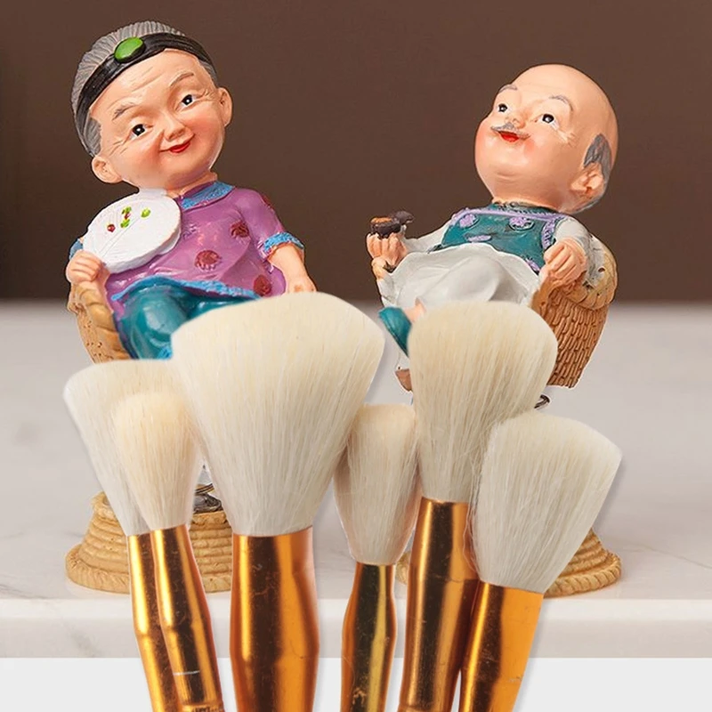 Wood Handle Goat Hair Paint Brushes Flexible Smooth Sanding for Drawing Craft Watercolor Acrylic Oil Painting Art Supply