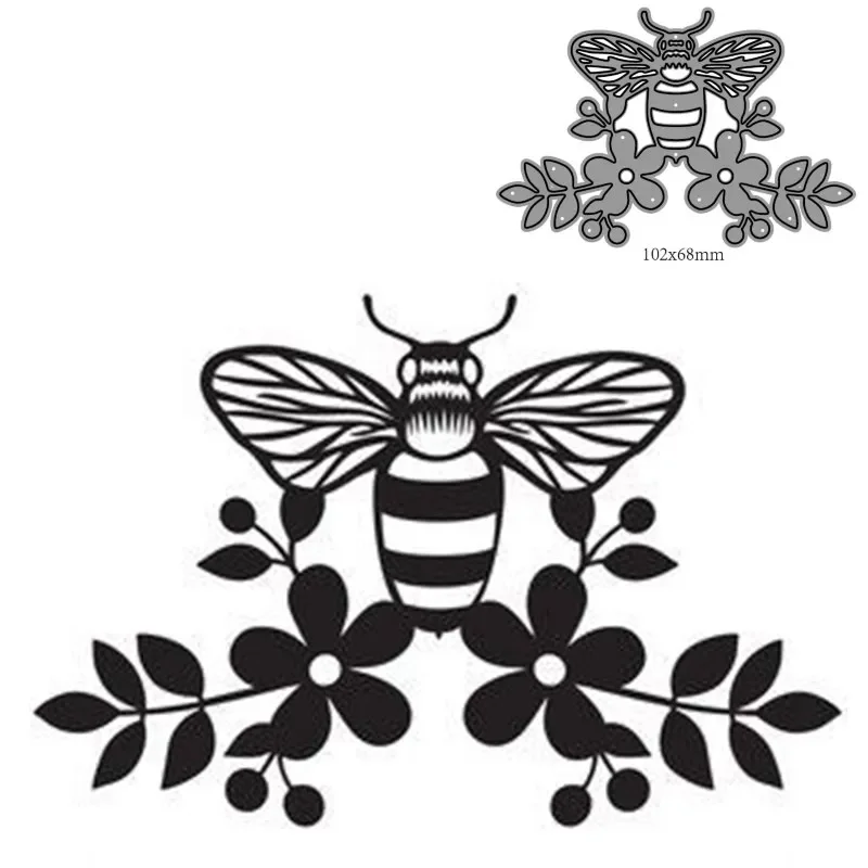 

Metal Cutting Dies Cut Mold Bee flower Decoration Scrapbook Paper Craft Knife Mould Blade Punch Stencils