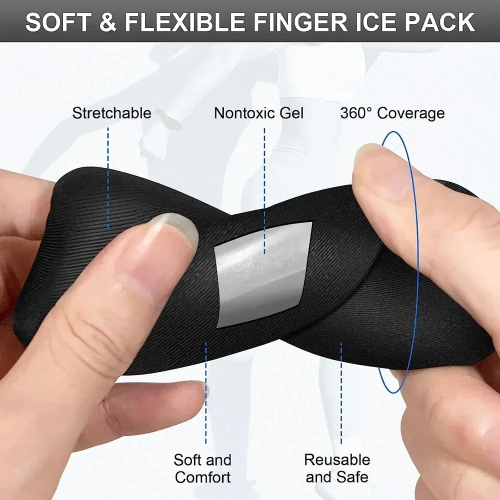 Finger Sleeves Gel Ice Pack Lasting Cold Compress Reusable Finger Brace Ice Packs for Injuries Arthritis Tendonitis Gout Sprains