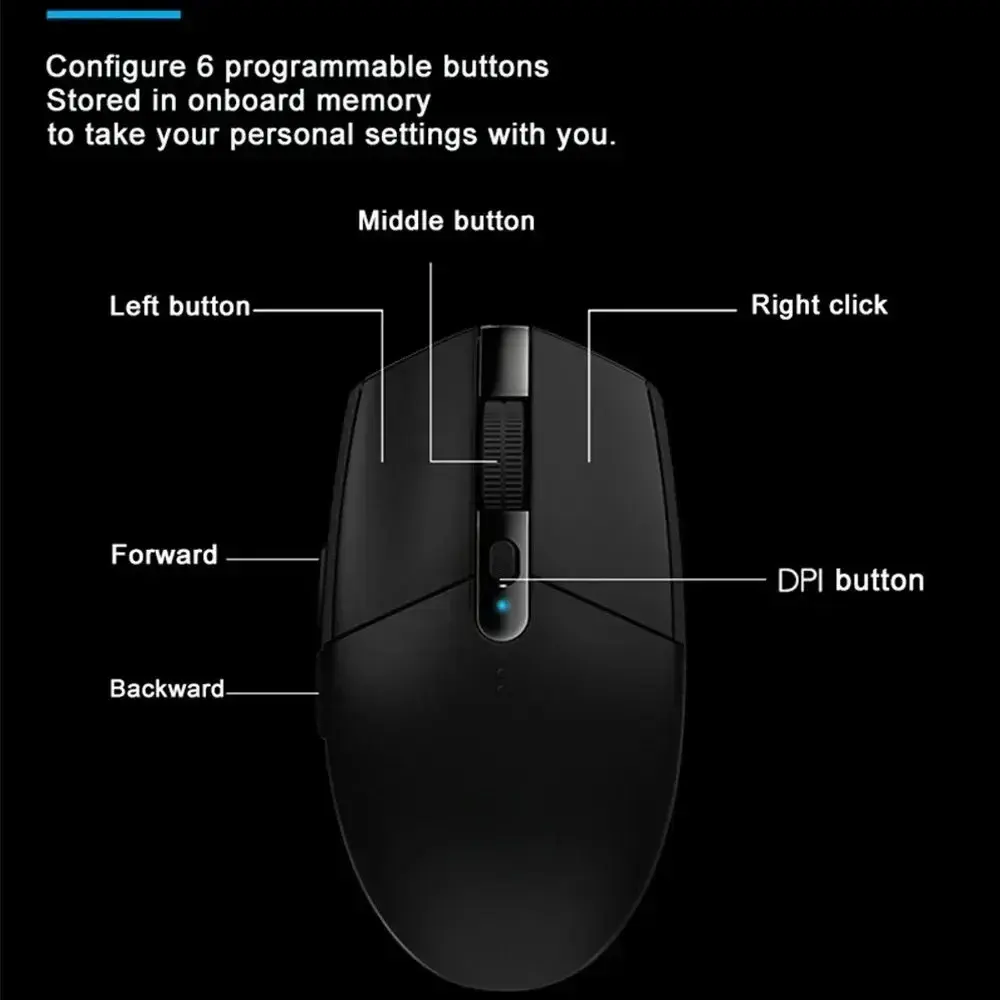 G305 대신 울트라 라이트 무선 게이밍 마우스 70g 16000 DPI RGB 경량 마우스 (LOL, PUBG, PC 및 노트북용)