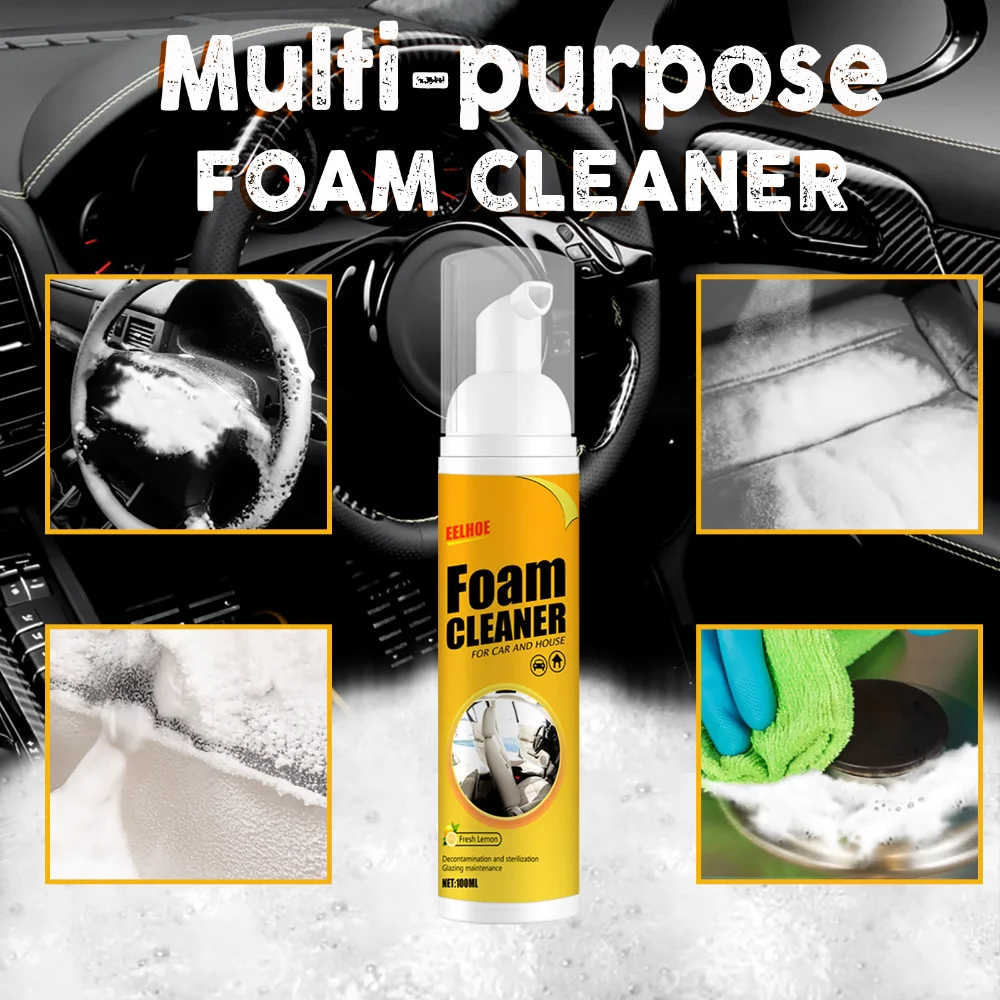 Car Care Multifunctional Foam Cleaner Car Interior Decontamination Leather Seat Cleaner Leather Plastic Cleaning Supplies