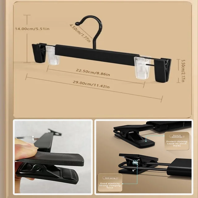 5PCS Appendiabiti per pantaloni Clip regolabili Salvaspazio antiscivolo Rack in metallo Gonna da donna Organizzatore di vestiti Calzini Rack per lingerie 6