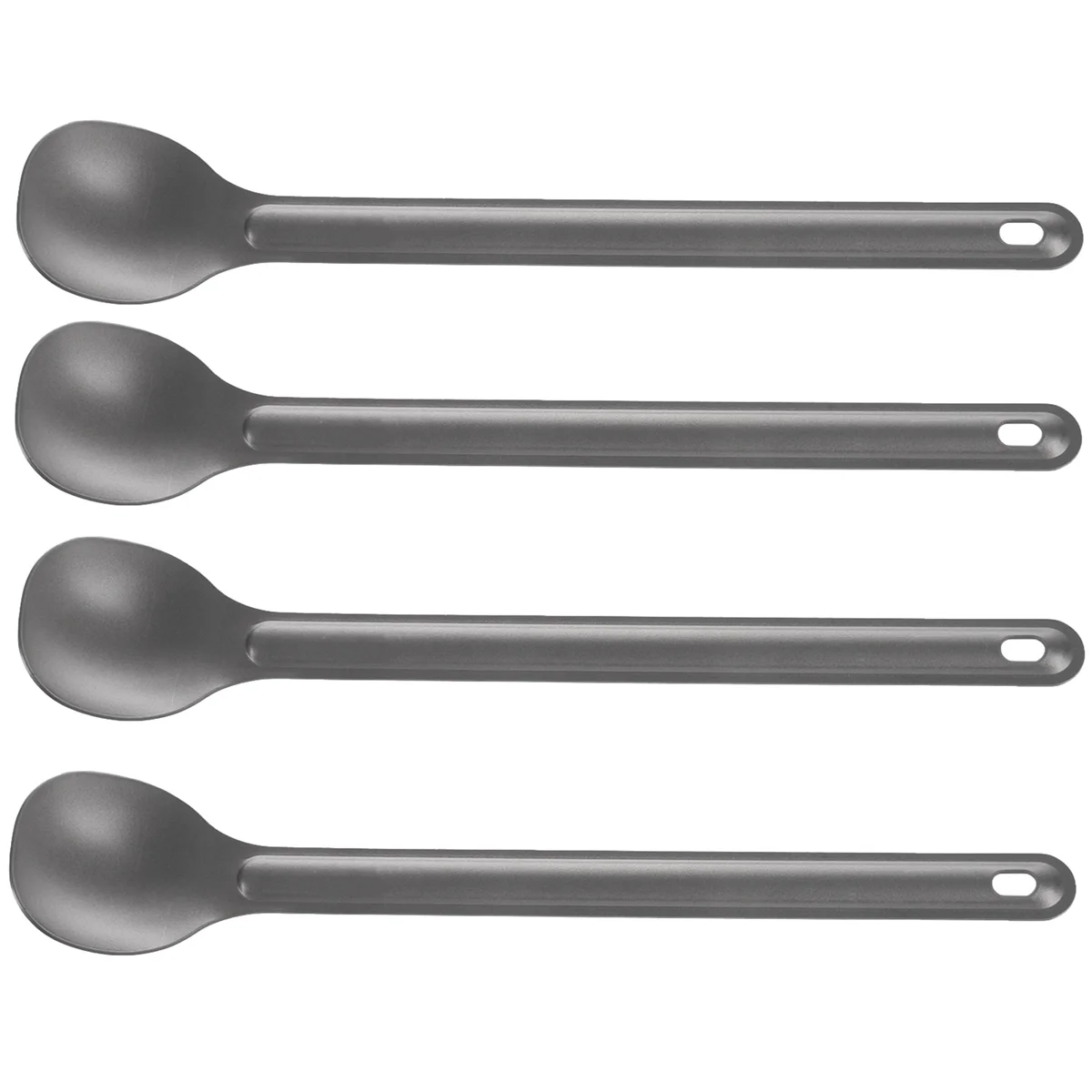 BAAU 4Pcs Titanium Spoon 21.5Cm X 3.9Cm Camping Spoon Outdoor Tableware Long-Handled Titanium