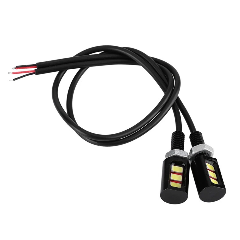 2Pcs Bulb Screw Bolt 12V 3 LED Lamp Car Motorcycle Light License Number Plate