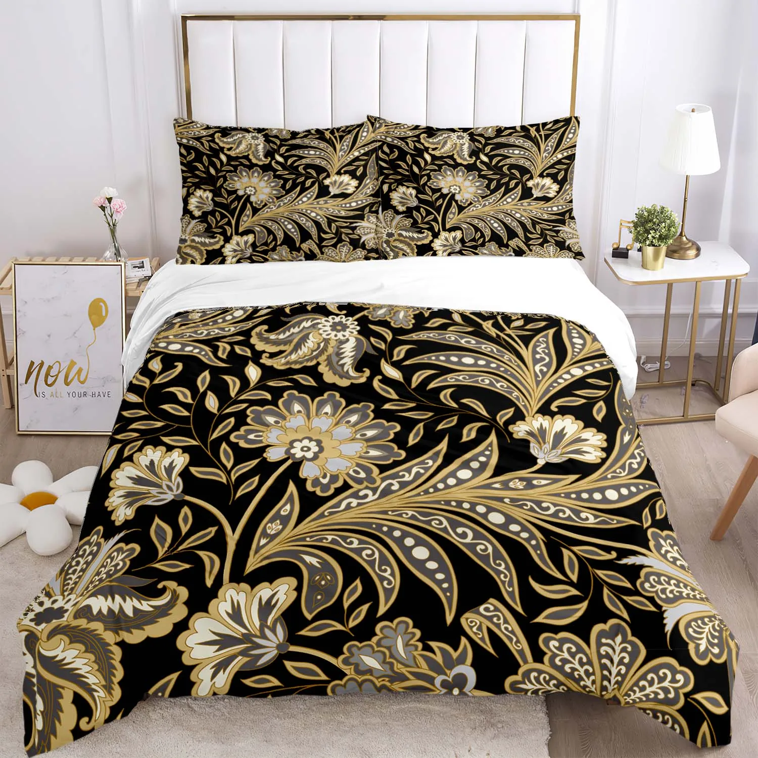 

Retro pattern Polyester Bedding Sets Child Kids Covers Boys Bed Linen Set for Teens bedding set bed comforter set