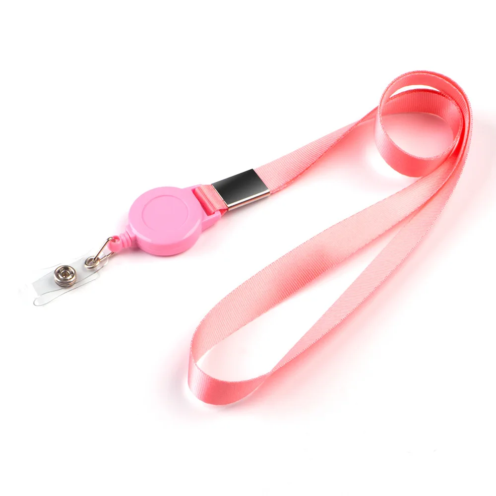 Floral Vertical ID Badge Lanyard with Retractable Reel