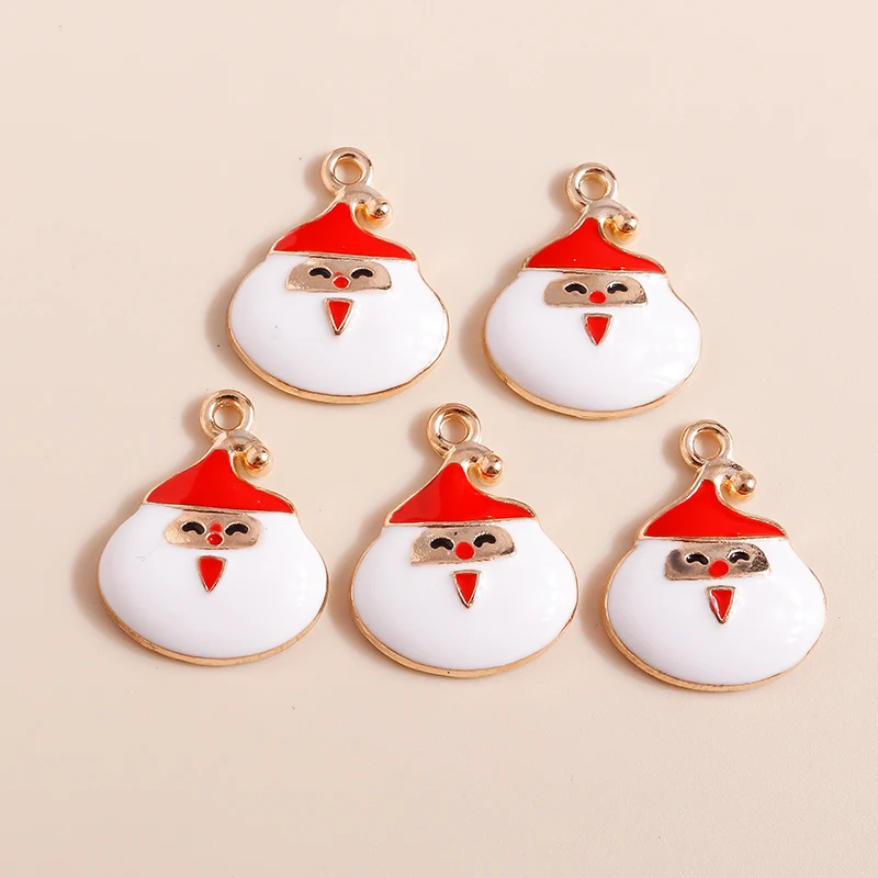Duarte 20 Teile/los Cartoon Emaille Weihnachten Santa Claus Charms Anhänger für Schmuck Machen Ohrringe Halsketten DIY Handwerk Liefert – Detail 2
