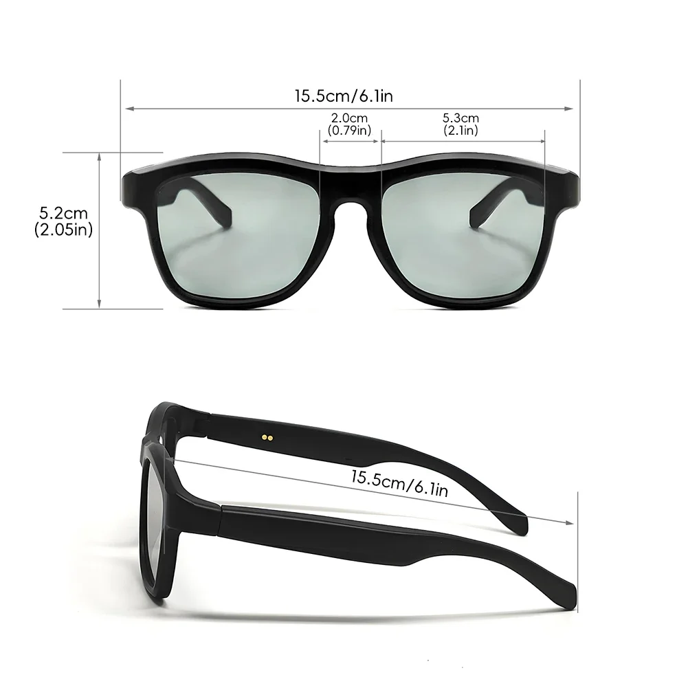 1Set 5.4 Smart Glasses AI Bluetooth Wireless Call Voice Translation Music Magnetic Charging Outdoor Cycling Driving Sunglasses