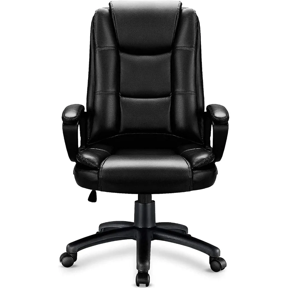 Ergonomic High Back Cushion Lumbar Back Support, Computer Desk Chair, Adjustable Executive Leather Chair, Office Chairs 2