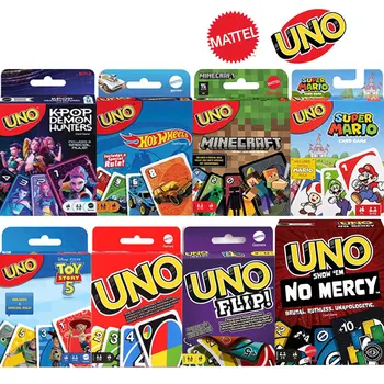 Mattel Games UNO Flip! Carte da gioco da tavolo, Hot Wheels, No Mercy, Super Mario, Toy Story, DOS, Minecraft, Elite F1 da collezione