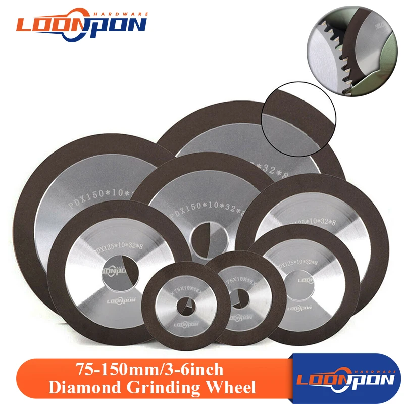 75/100/125/150mm Diamond Grinding Wheel for Tungsten Steel Milling Cutter Tool Sharpener Grinder