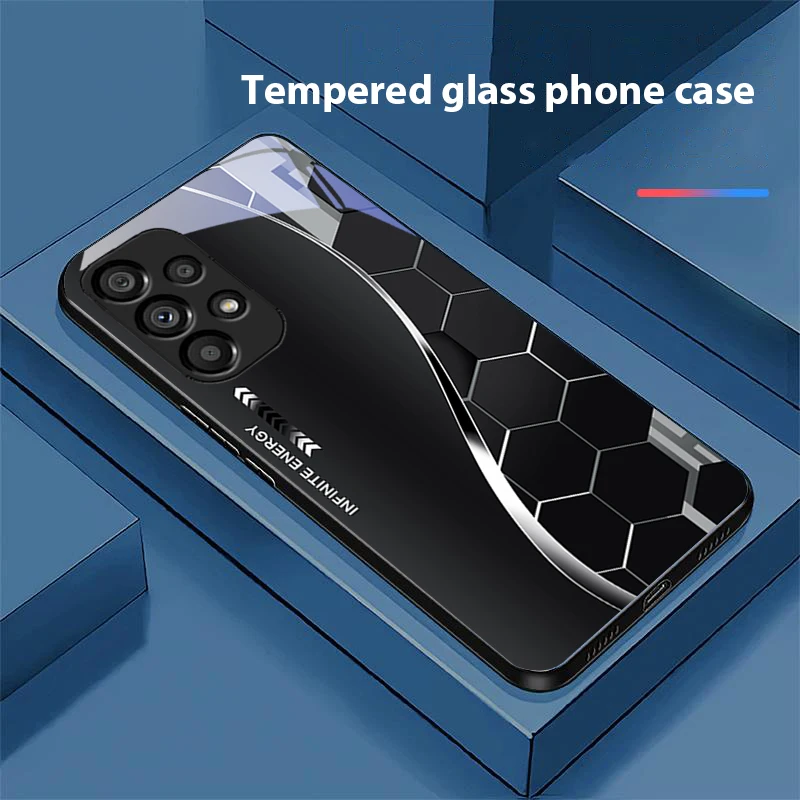 Sci-Fi Silver White Black Tempered Glass Phone Case - Hard Shell Design