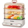 Electric Food Steamer, 15QT Vegetable Steamer with 3-Tier Stainless Steel Trays, 1200W, 24H Delay Start, Auto Shut-Off, BPA-Free 1