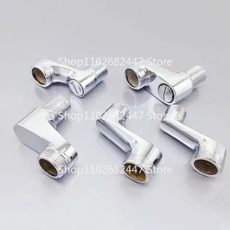 Large Bend Angle Copper Shower Faucet, Electroplating, Offset Foot, Distance Reduction,