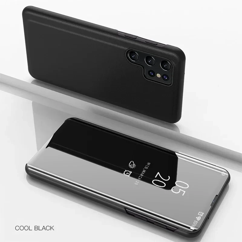 Elegant Mirror Flip Leather Phone Case Cover