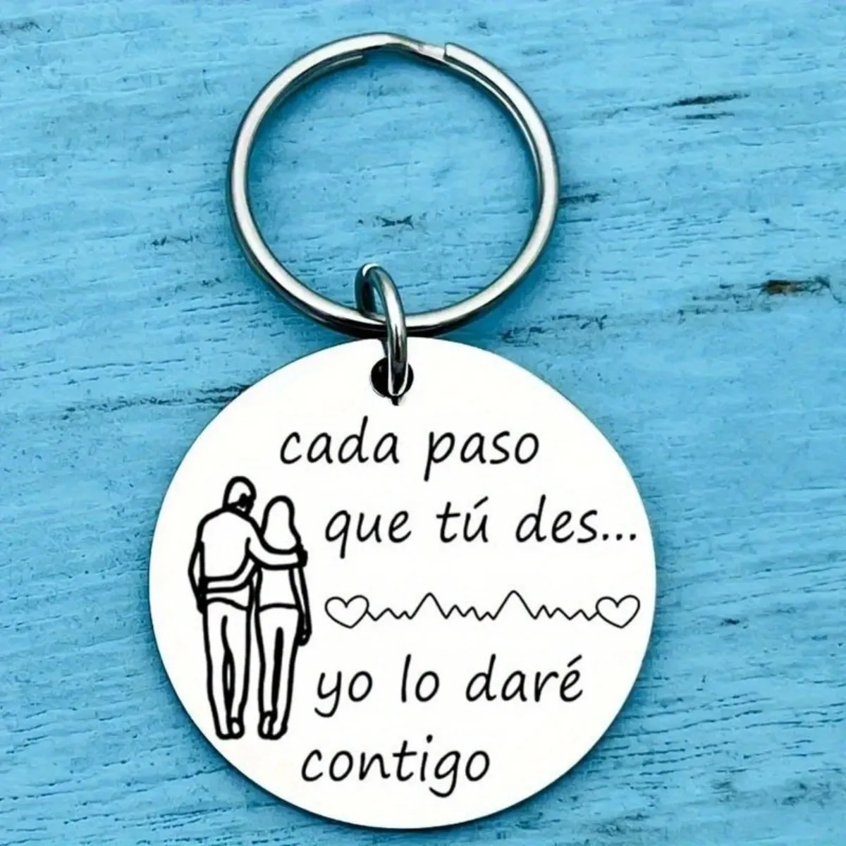 Stainless Steel Keychain, Perfect Gift for Romantic Spanish, Business Style, Birthday and Anniversary Gifts