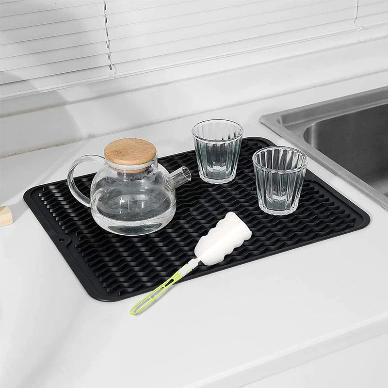Foldable Kitchen Sink Mat Insulated Soft Rubber Dishes Protector Sink Mat  Table Kitchen Home Anti Slip Drying Dishes Drain Mat - AliExpress