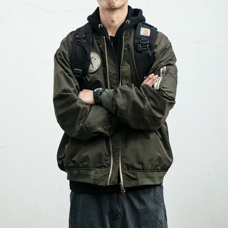 

Spring Autumn American Vintage Jacket Men Casual Label Design Baseball Uniform Jacket Men Cargo Jacket Men Casual Coat Men