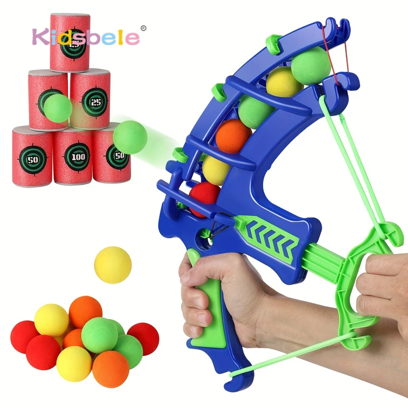 Foam Ball Shooting Toy Bow – Safe Archery Blaster With Soft Balls & Target Cans For Kids Outdoor Indoor Play_voghion.com