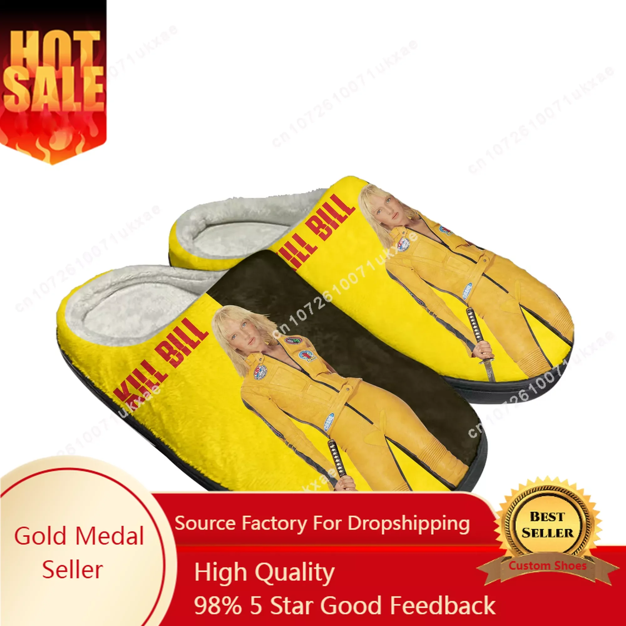 

Kill Bill Hattori Hanzo Ninja Samurai Home Cotton Slippers Mens Womens Plush Bedroom Casual Keep Warm Shoes Customized Shoe