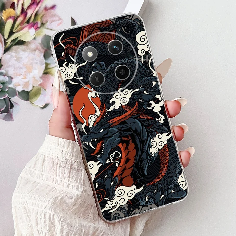 Colorful Painted Clear Silicone Case for Honor Smartphone - Soft Protective Cover