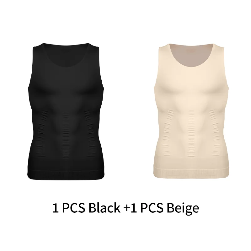 Men's Slimming Compression Tank Top - Body Shaper Vest for Workout & Tummy Control