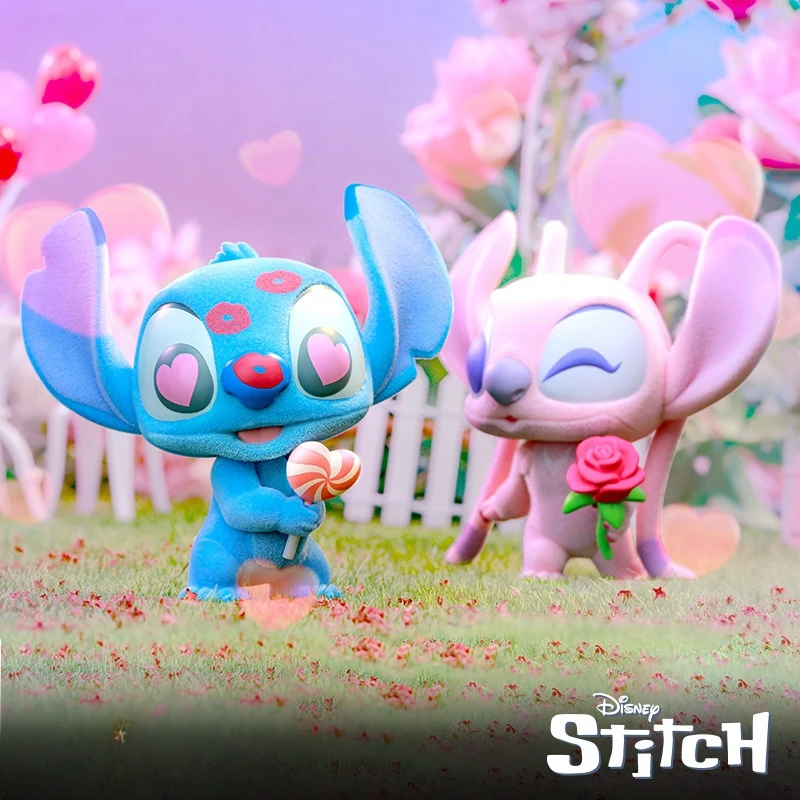 

Оригинальная Коллекционная мини-фигурка Disney Stitch & Angie на День святого Валентина, настольное украшение, игрушки на день рождения, подарки
