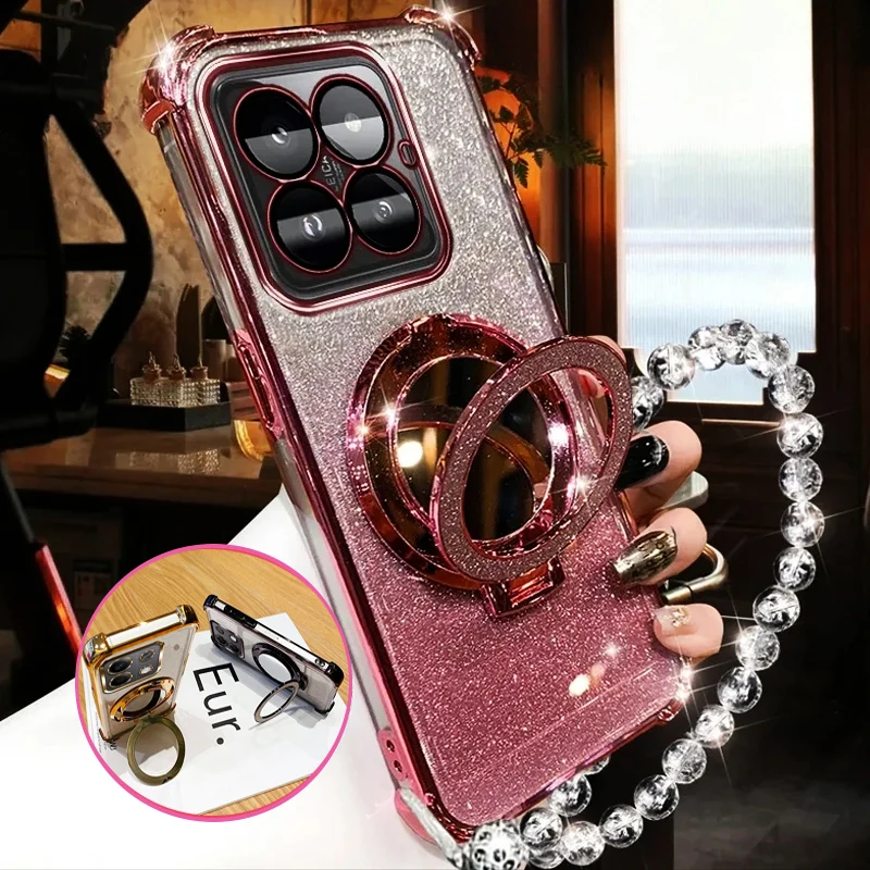 Glitter Crystal Bracelet For Magsafe Phone Holder Case For Huawei Honor 200 90 80 70 60 50 Magic 6 5 4 Magic6 Pro Bracket Cover_voghion.com
