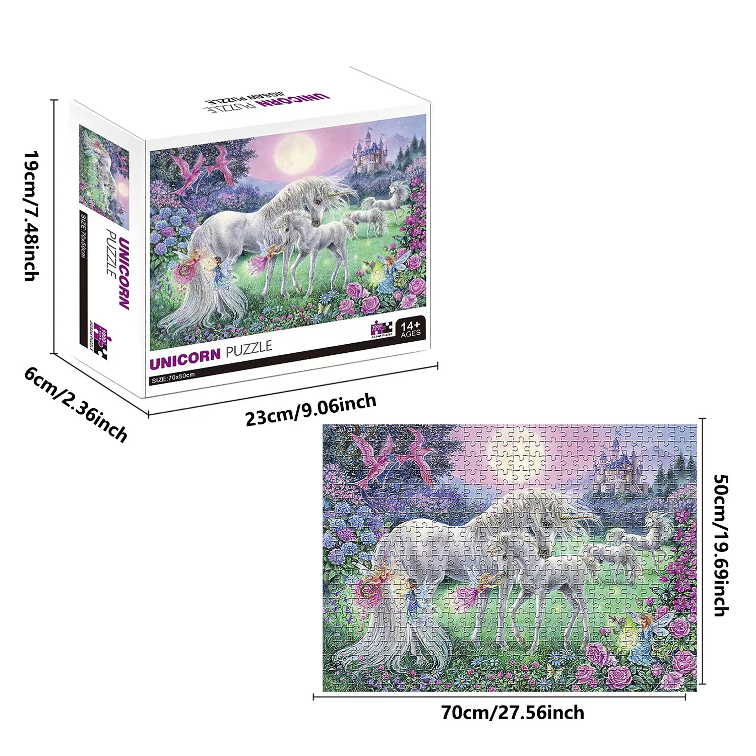Unicorn Jigsaw Puzzle 1000 Pieces Home Decor Adults Puzzle Games Family Fun Floor Puzzles Educational Toys for Kids