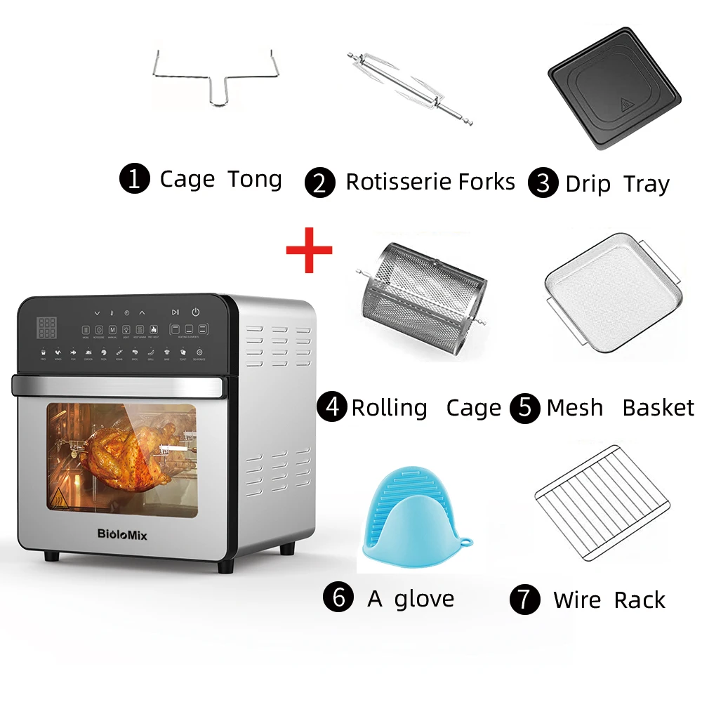 4L Oil Free Fryer with Display Window, 7 Functions Preprogrammed +  Preheating, Independent Indoor Light, LED Touch Panel, Timer, BPA Free,  1600W - AliExpress