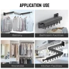 Retractable Cloth Drying Rack Folding Clothes Hanger Aluminum Indoor and Outdoor Wall Mount Space Saving 4