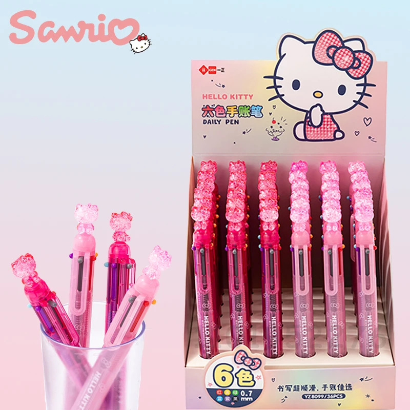 36pcs Sanrio Hello Kitty 6colors Ballpoint Pen Kawaii Kt Cat Student  Writing Gel Pen School Office Supplies Stationery Wholesale - AliExpress