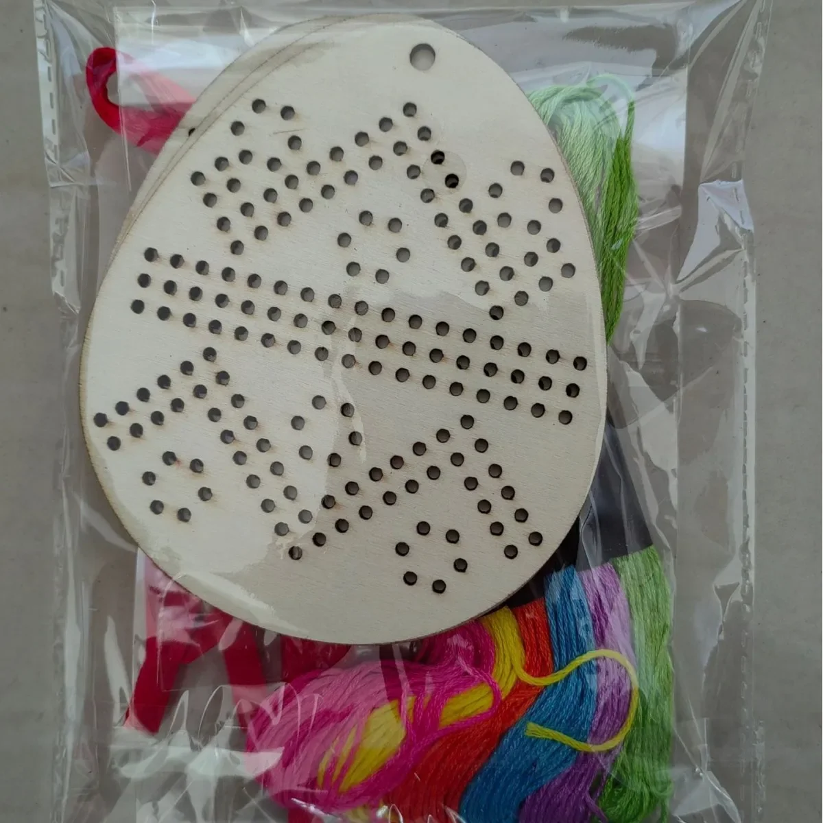 DIY Easter Egg Embroidery Set Cross Stitch Hanging Pendant Easter Wood Handmade Children Sewing Ornament Holiday Decorations