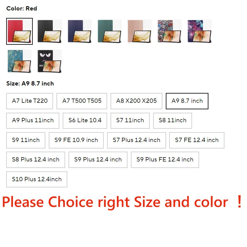 Universal Tablet Cover with Pen Holder - 12.4 to 11 Inch Tablets