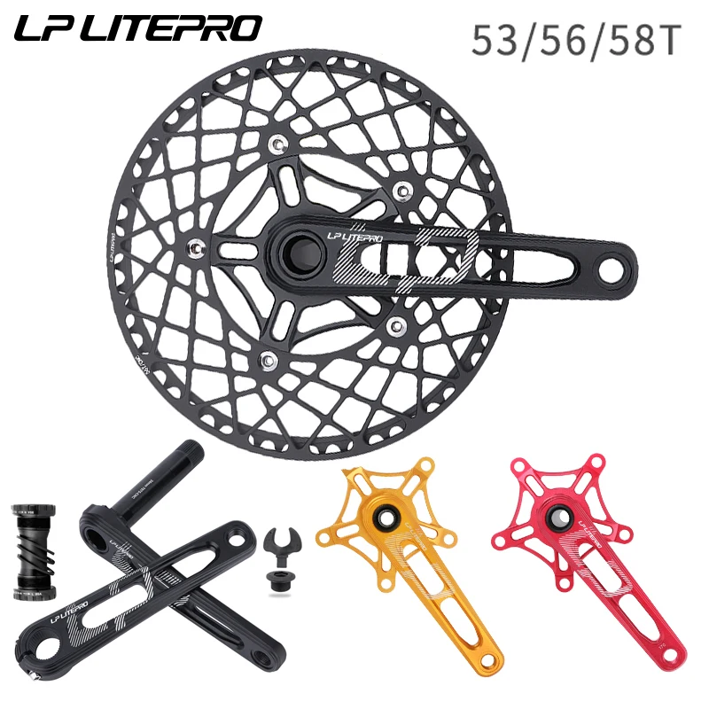 lp-litepro-cnc-skeletonized-bicycle-crankset-170mm-53t-56t-58t-single-chainring-130bcd-folding-bicycle-sprocket-crankset