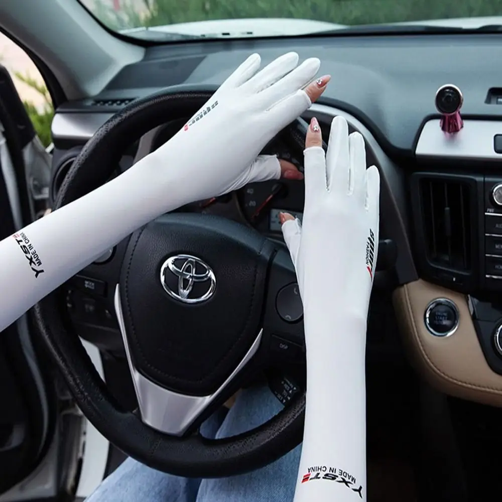 

Breathable Summer Arm Sleeves Ice Silk Anti Ultraviolet Sunscreen Arm Sleeves UV Protection Portable Long Arm Gloves Cycling