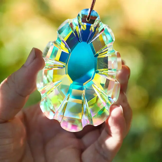 H&D 76 Mm -Es Fenyőtobozok Kristály Prizma Suncatcher Ab Színű Arccalizált Ablak Függő Napsütők Szivárványkészítő Medál - Image 5