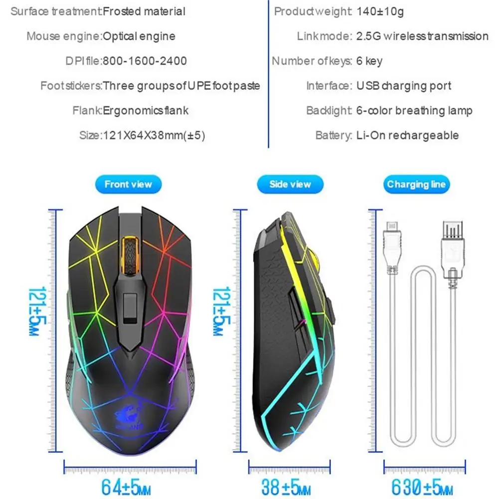 X9 Ultra Slim Wireless Rgb Gaming  Mouse Rechargeable Silent 2400 Dpi Adjustable Luminous Mouse Laptops Notebook Accessories pc mouse