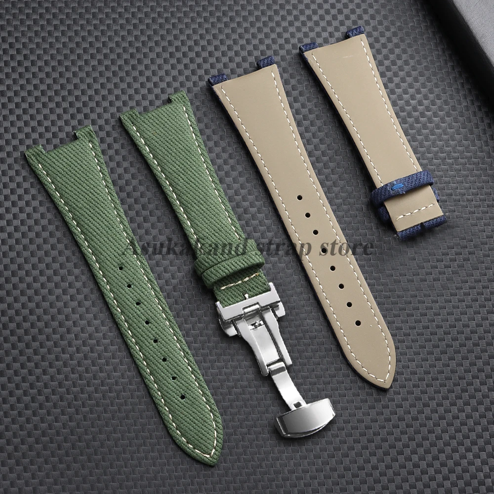 Luxurious Nylon Watch Strap with Butterfly Buckle - Concave Interface Design