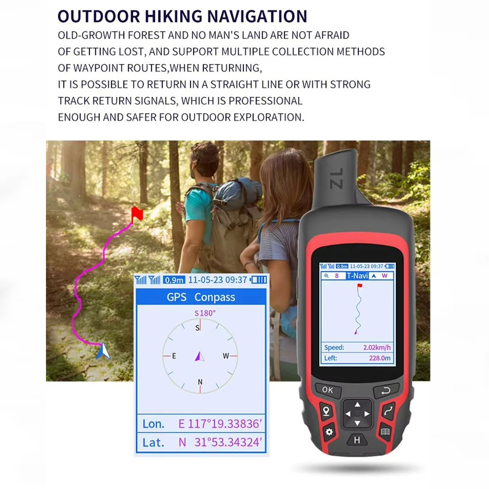 Posizionamento GPS portatile ad alta precisione A6 Strumenti di misurazione della navigazione a punto fisso Registra traccia GPS per campeggio escursionistico - immagine 4