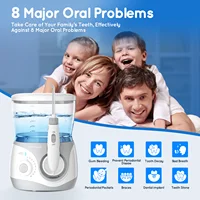 Home Water Flosser, 600 ml Large Capacity,10 Adjustable Pressures,6 Home Nozzles Professional Oral Irrigator for Teeth Clean 2