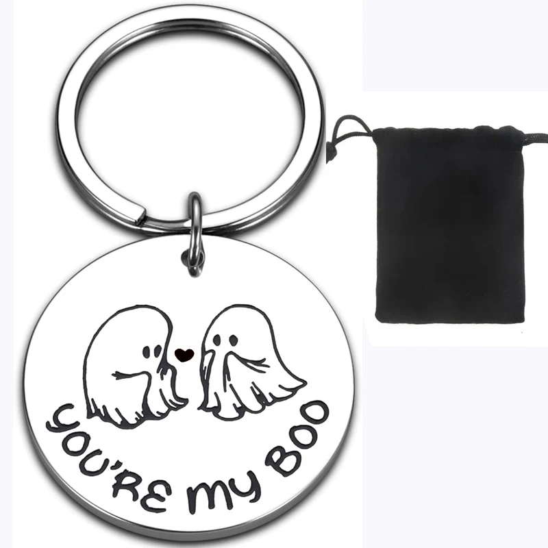 1 Jahr Jubiläums geschenk für ihr Paar lustige Valentinstag Geschenke für ihn Geschenke für Freund niedlichen Halloween Boo Geschenk Geist Schlüssel bund