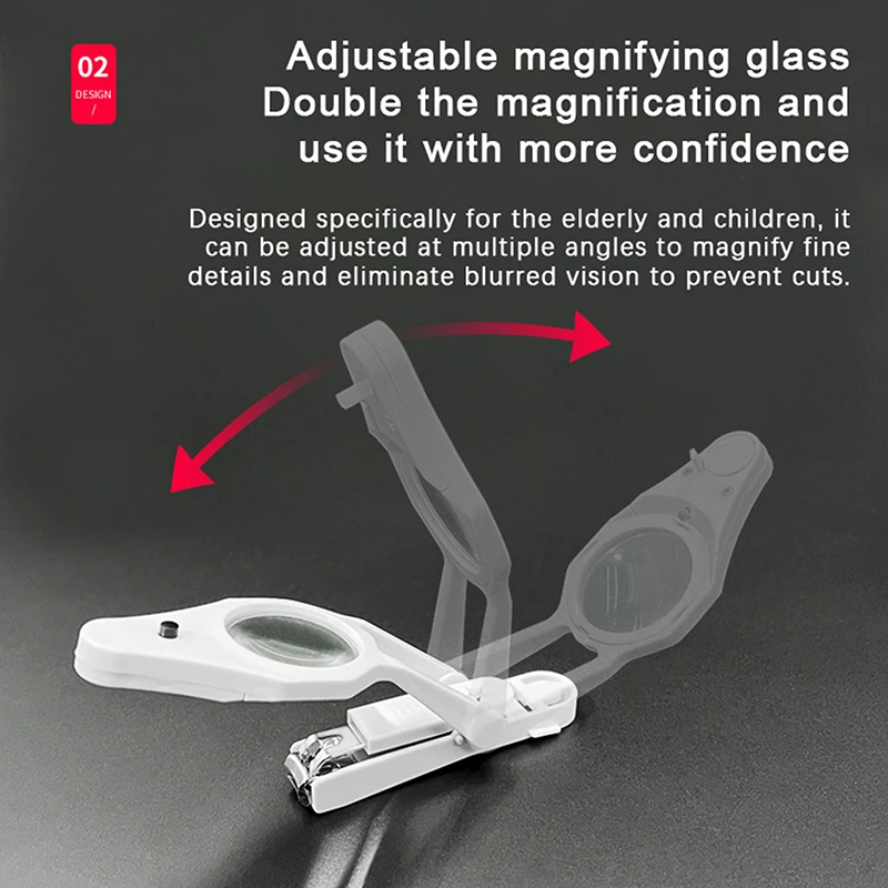 Nail Clipper With LED Magnifying Glass For The Elderly Practical Anti-splash Stainless Steel Toenail Fingernail Trimmer Clipper toe nail clipper nail clipper nail clippers