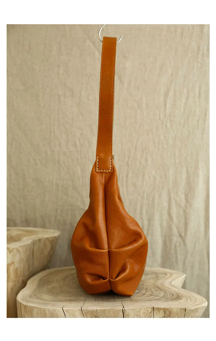 PNDME Einfache mode hochwertige erste schicht rindsleder frauen schulter tasche lässig designer handgemachte echtes leder unterarm tasche – Detail 16