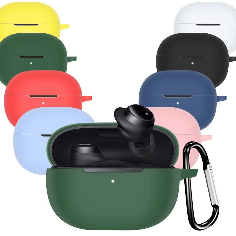 

Silicone Earphone Cases For Redmi Buds 3 Wireless Bluetooth Earphone Case Cover Headphone Accessories Protective Box With Hook