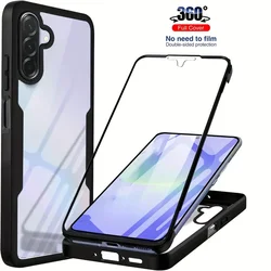 360° Dual-Sided Clear Protective Phone Case for A25 5G (Black)