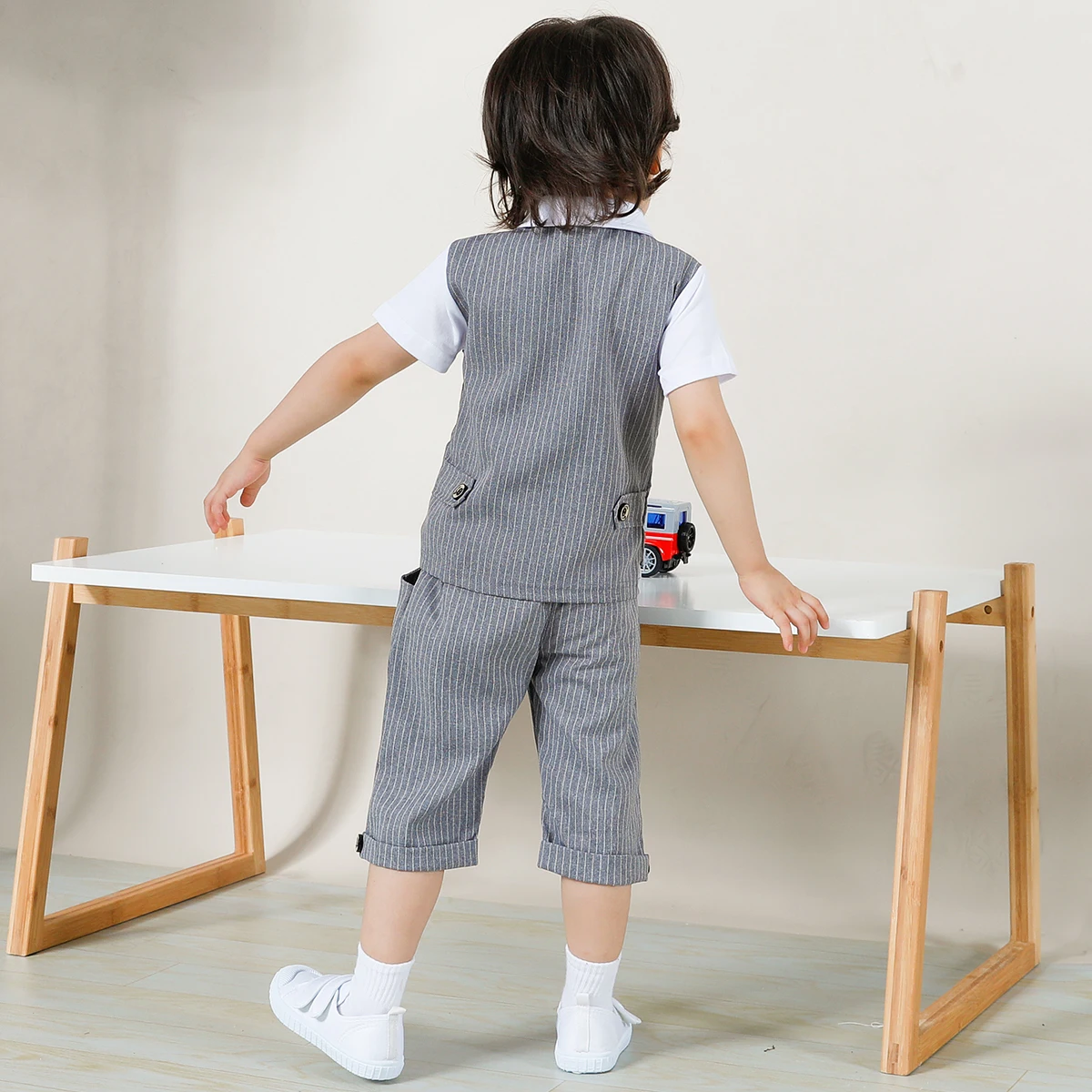 Baby Boys Clothing Set Infant Gentleman Outfit Top + Shorts Baptism Wedding Birthday Gift Costume 2PCS Kids Summer Clothes Suit - 3