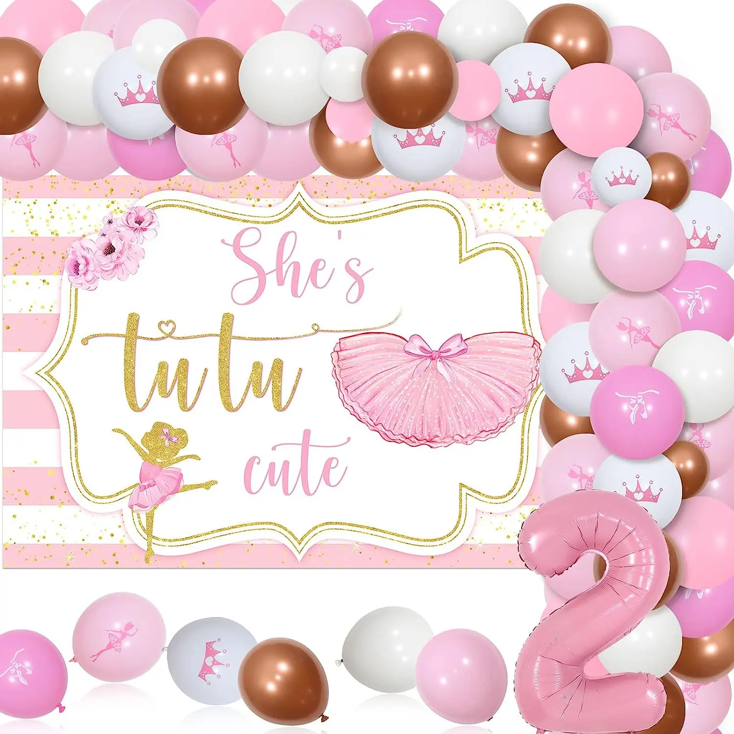 Ballerina2ndBirthdayPartyDecorationsShesTutuCuteBackdropPink