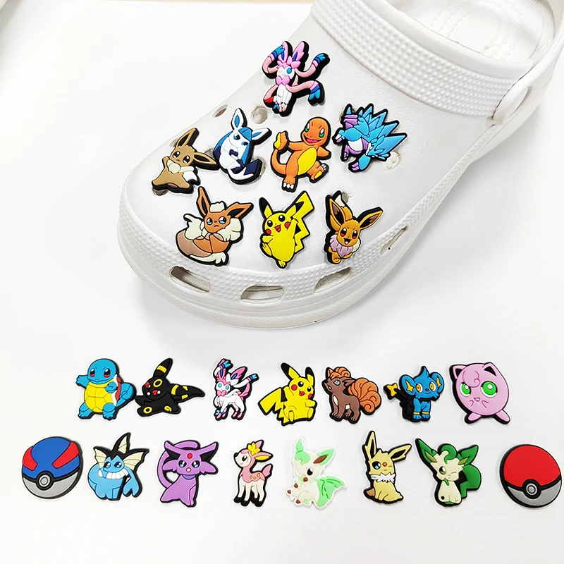 23 Stks/set Pokemon Pikachu Tekenfilmserie Voor Schoenbedels Accessoires Voor Klassieke Klompenschoenversiering Kids Cadeaus