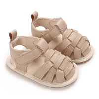 0-18M New Solid ColorToddler First Walker Baby Crib Newborn Baby Summer Sandals Infant Boy Girl Shoes Rubber Soft Sole Non-Slip 2